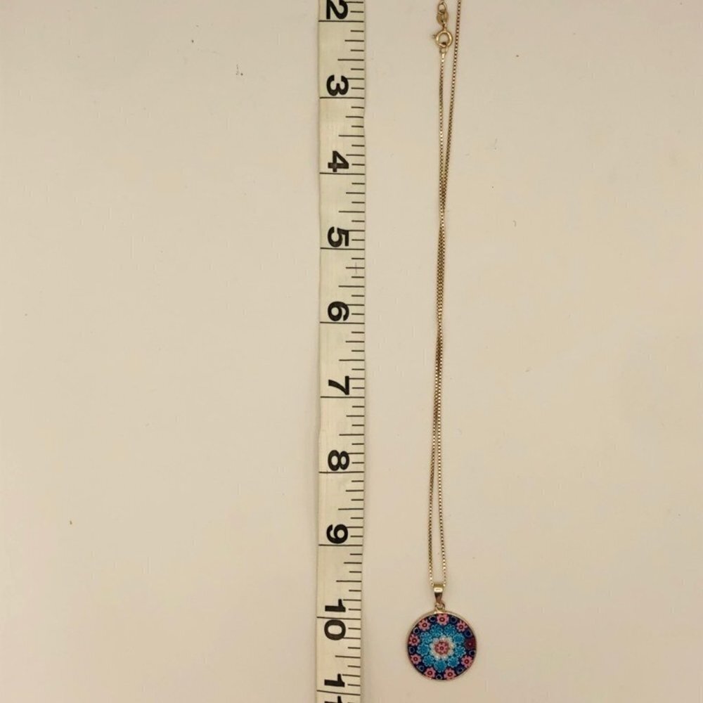 Vintage Millefiori Murano Glass + Sterling Silver Necklace - Picture 5 of 5
